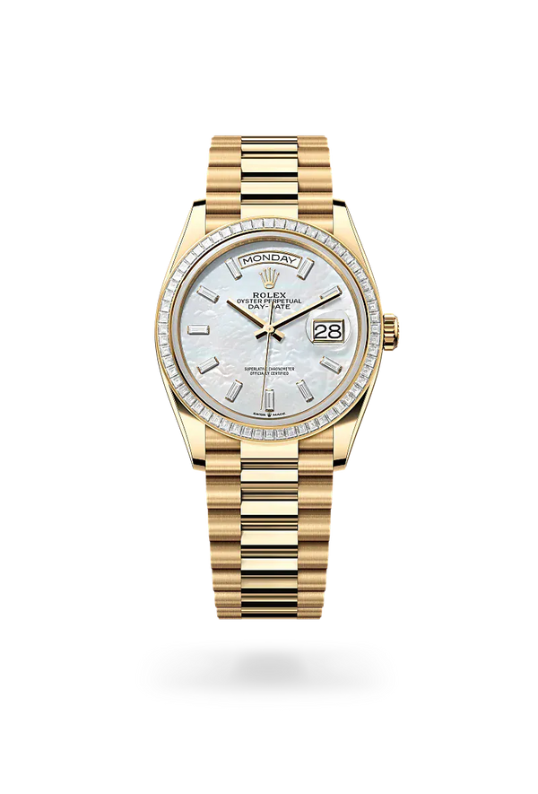  Day-Date 36 with Oyster, 36 mm, yellow gold and diamonds
