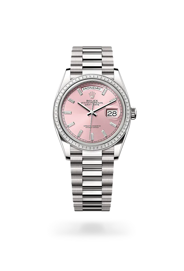  Day-Date 36 with Oyster, 36 mm, white gold and diamonds