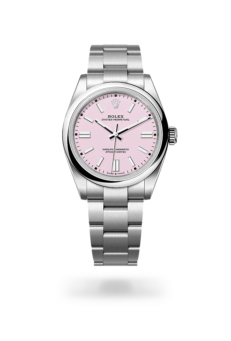 Front facing Rolex Oyster Perpetual watch