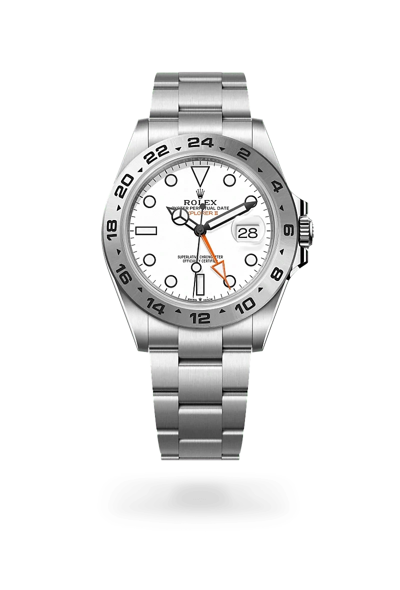 Front facing Rolex Explorer II watch