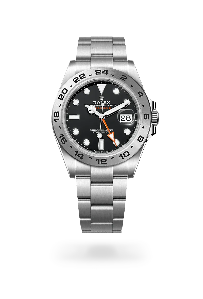 Front facing Rolex Explorer II watch