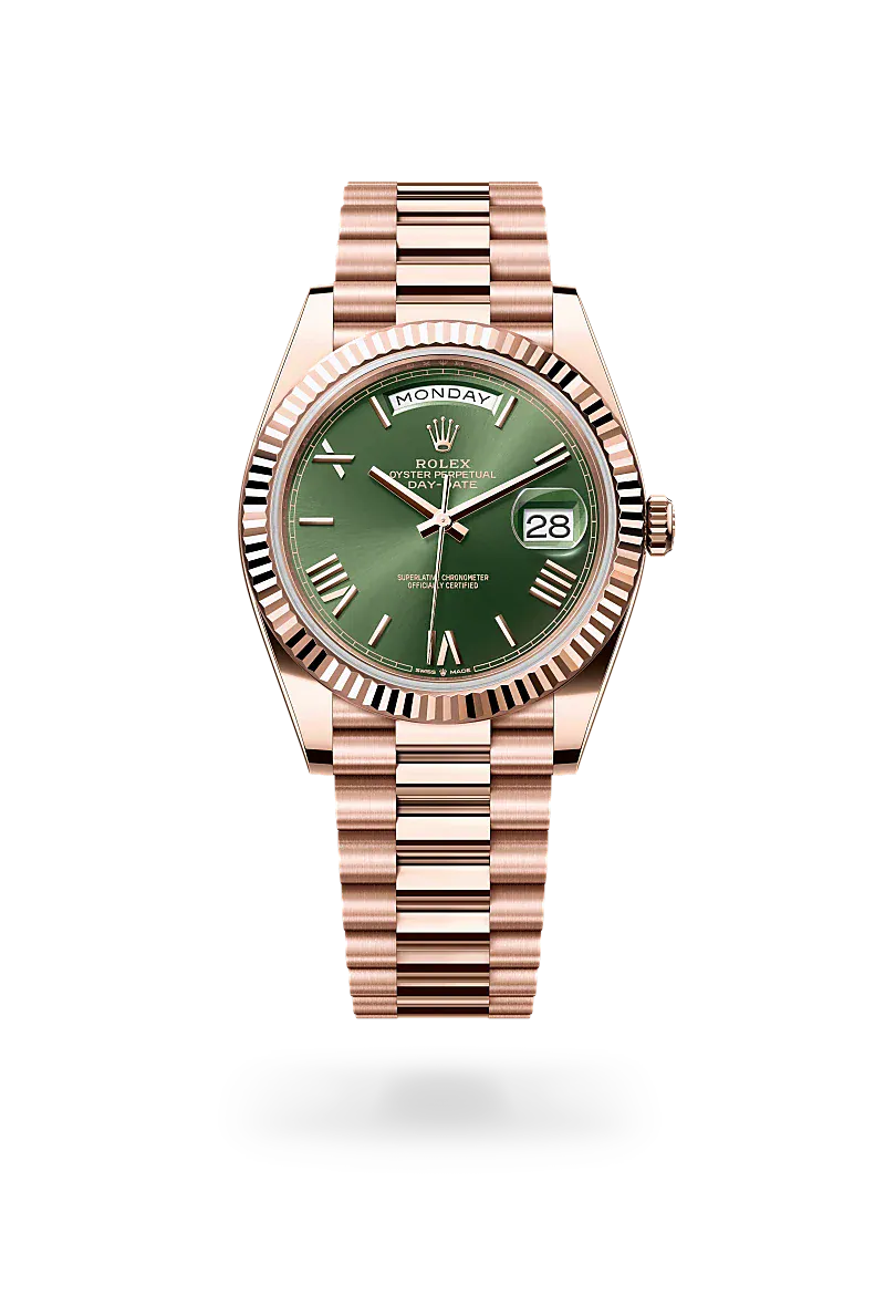 Front facing Rolex Day-Date watch