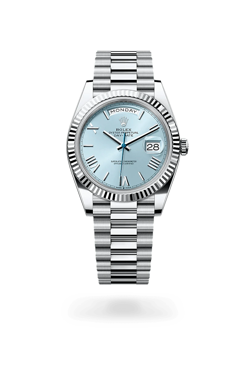 Front facing Rolex Day-Date 40 watch