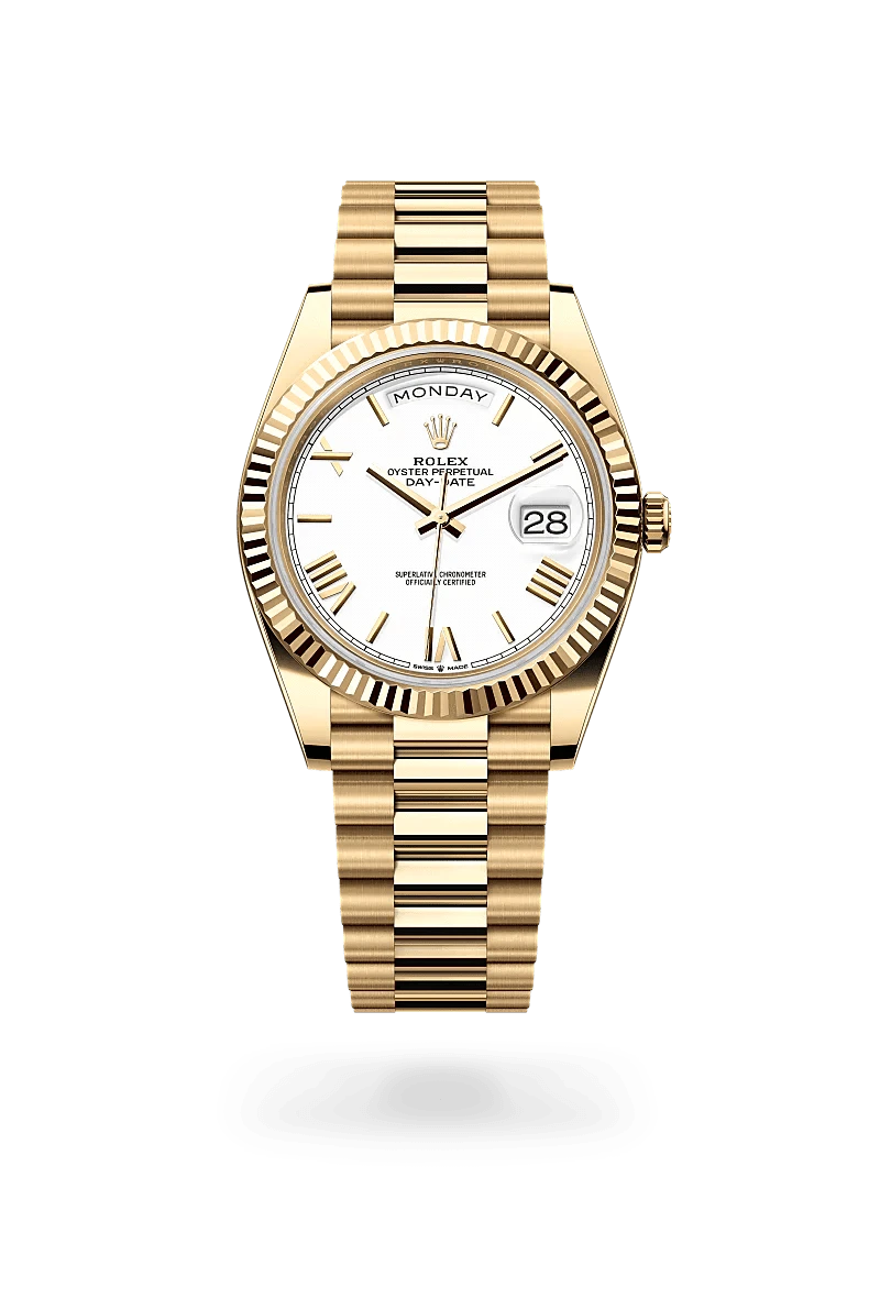 Front facing Rolex Day-Date 40 watch