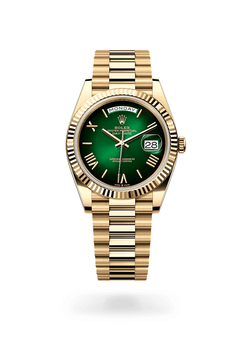 Front facing Rolex Day-Date 40 watch