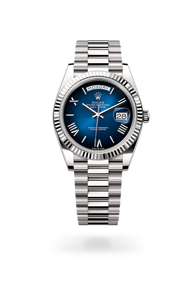 Front facing Rolex Day-Date watch