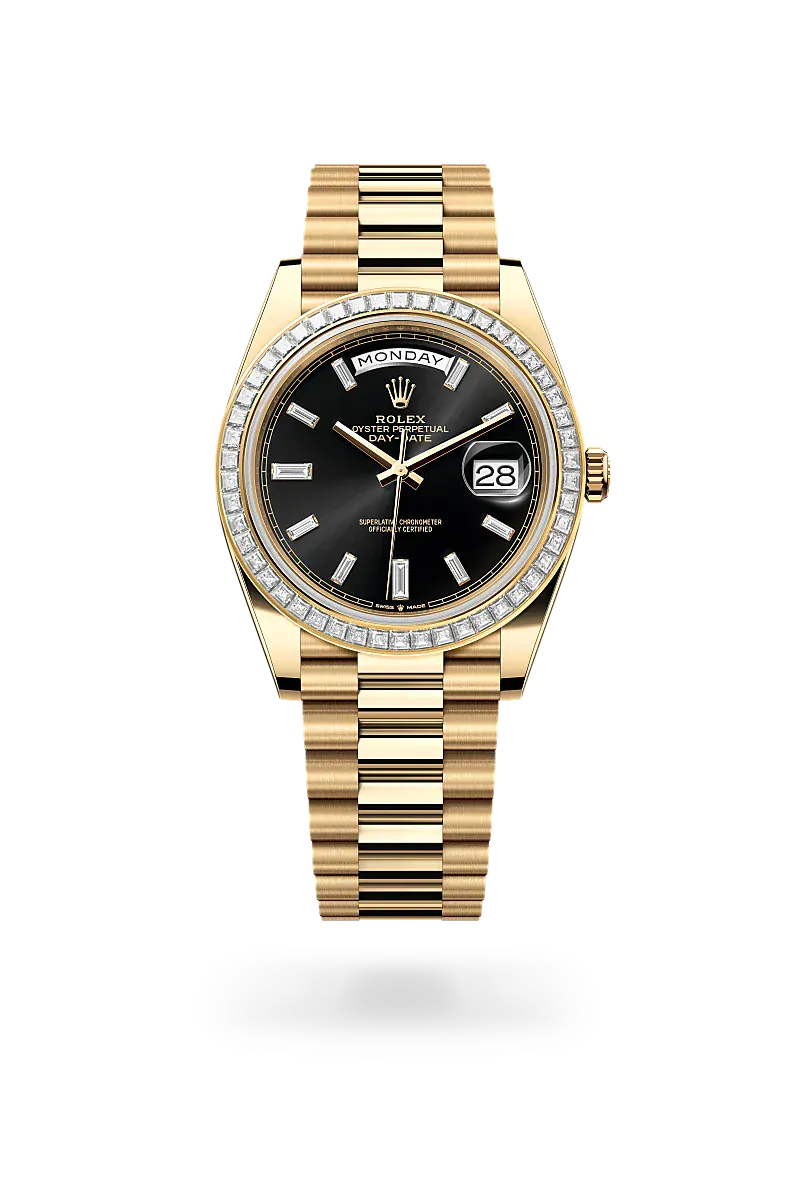 Front facing Rolex Day-Date watch
