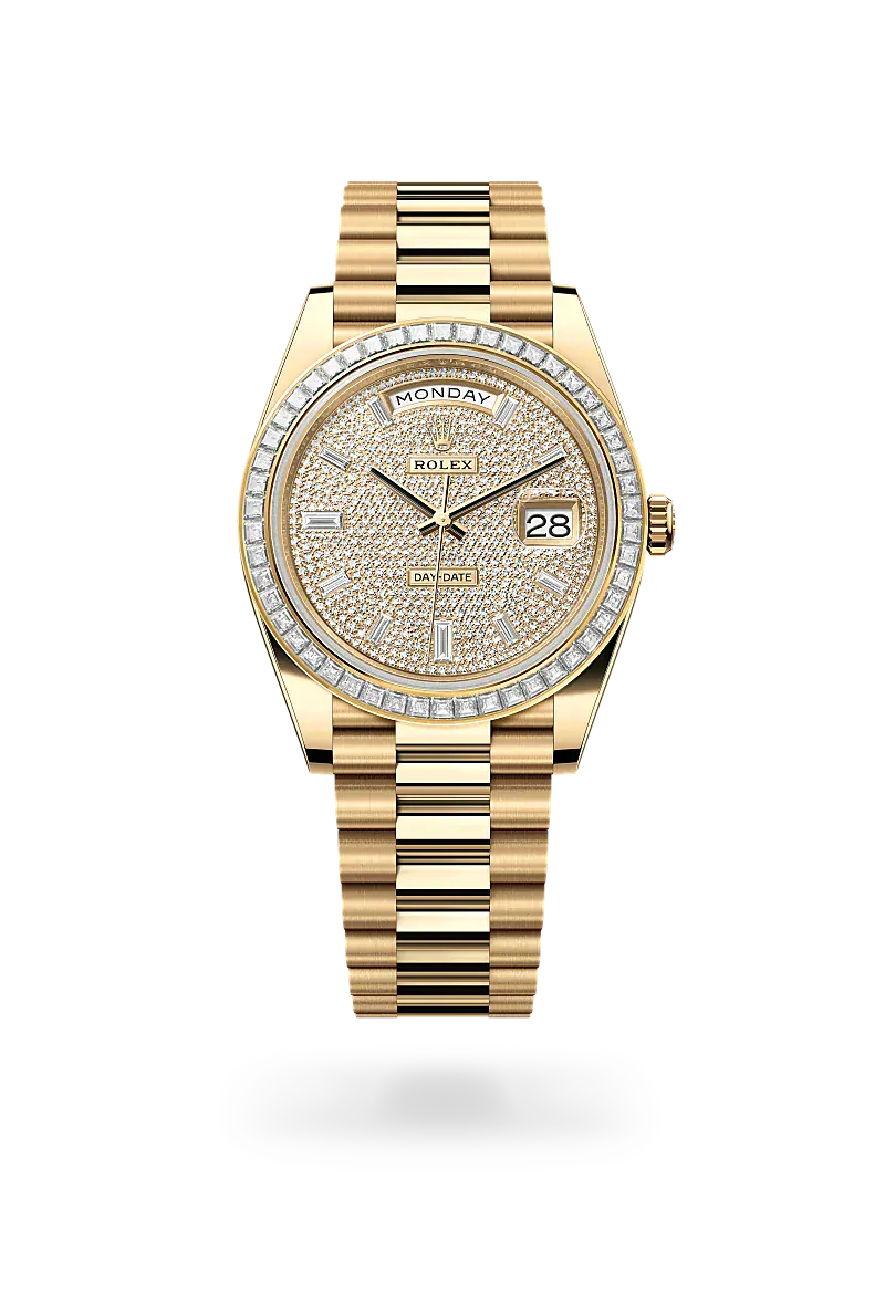 Front facing Rolex Day-Date watch