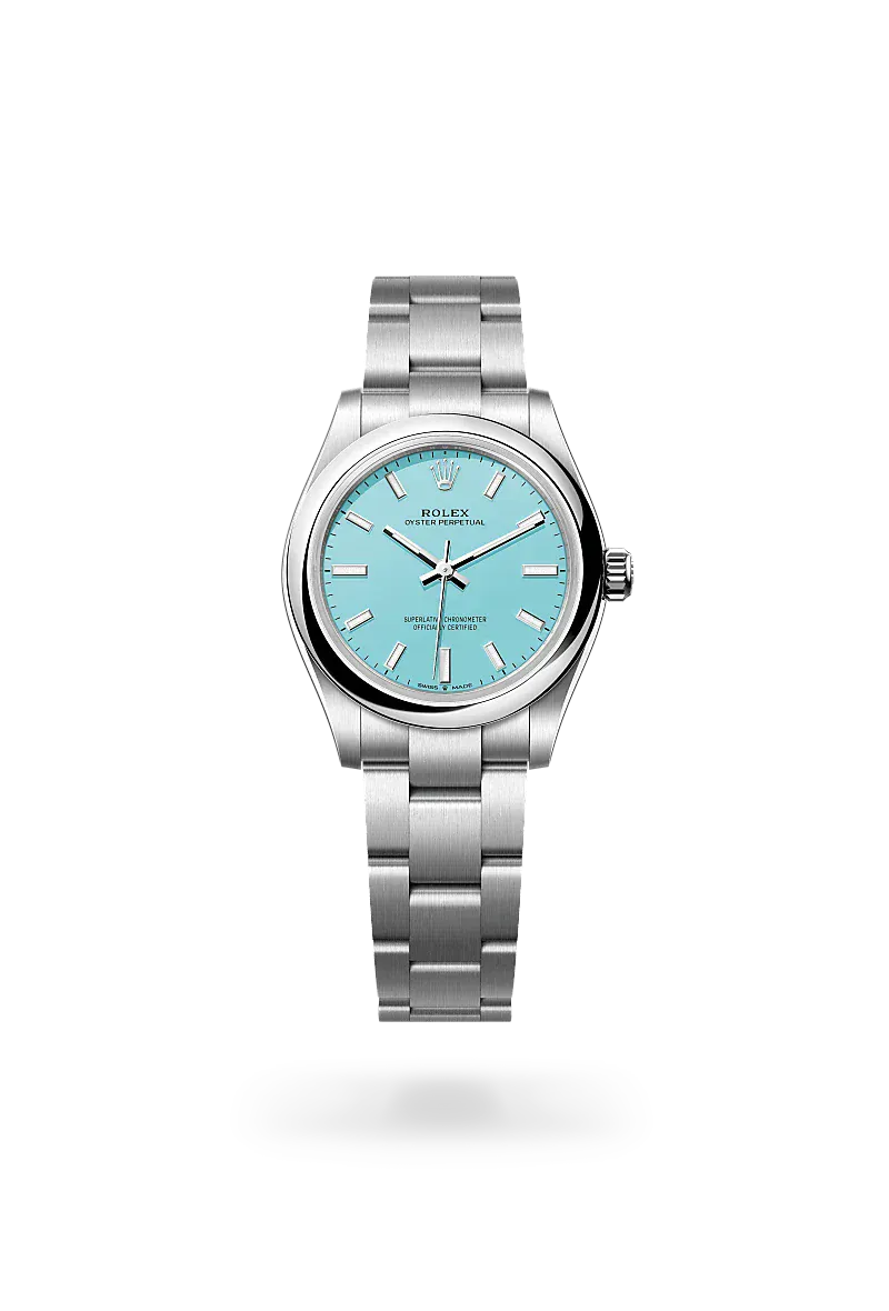 Front facing Rolex Oyster Perpetual watch