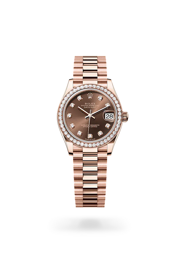  Datejust 31 with Oyster, 31 mm, Everose gold and diamonds