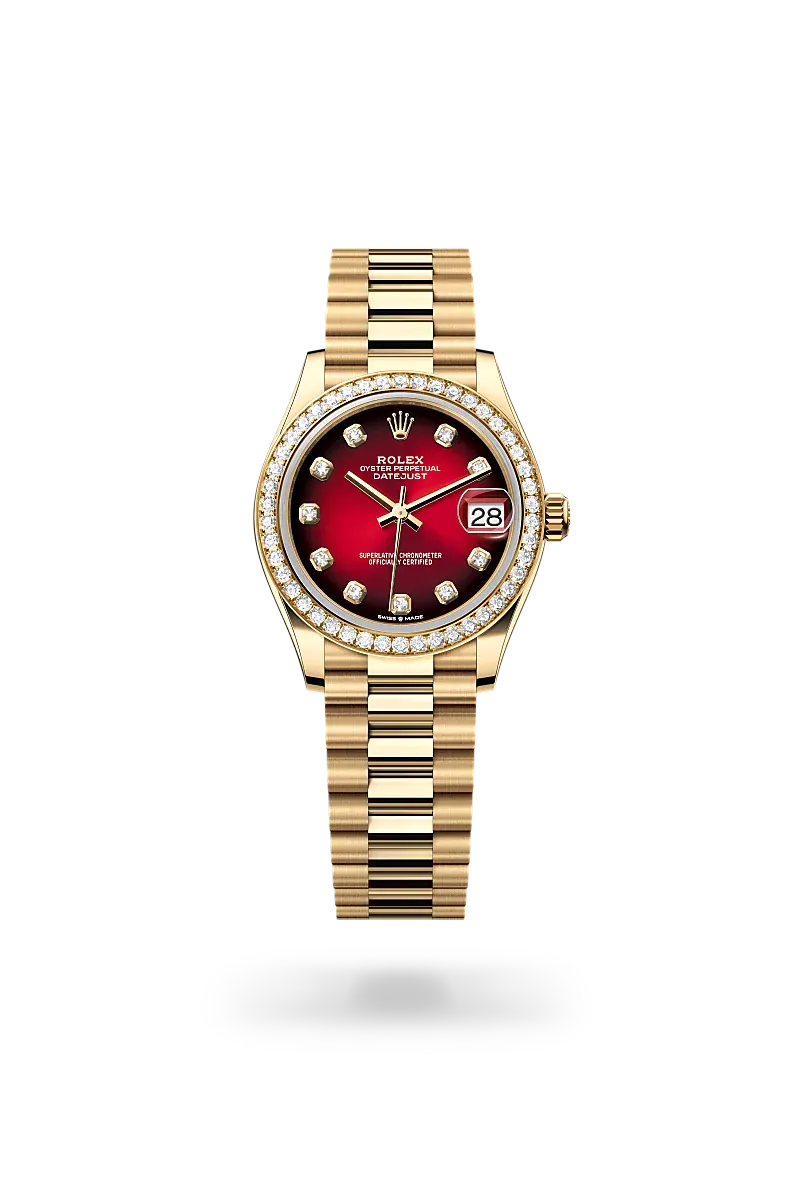  Datejust 31 with Oyster, 31 mm, yellow gold and diamonds