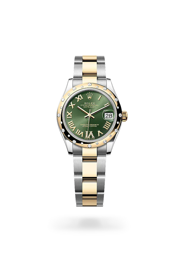  Datejust 31 with Oyster, 31 mm, Oystersteel, yellow gold and diamonds