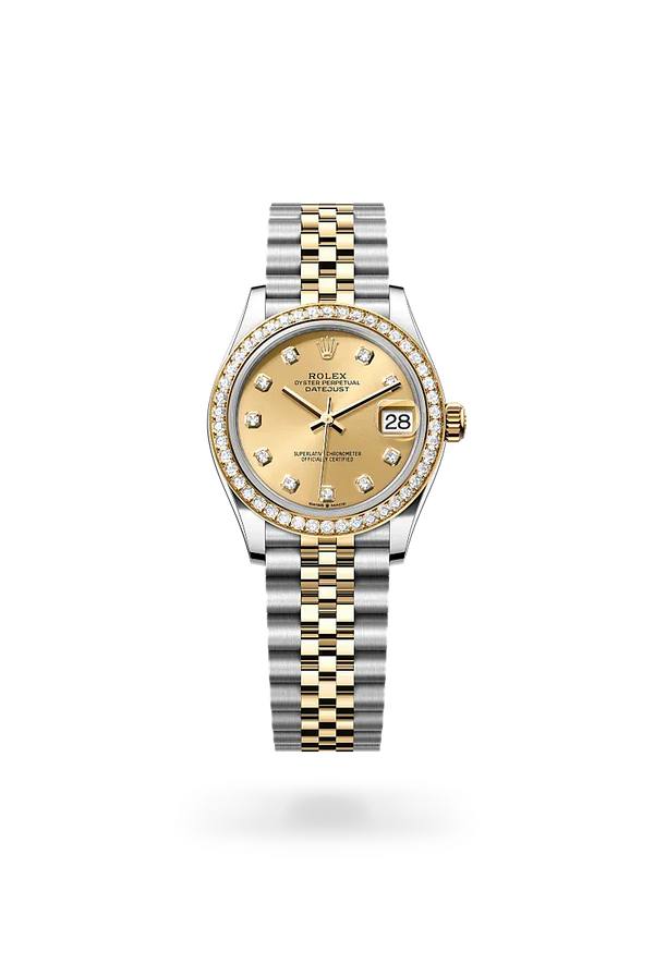  Datejust 31 with Oyster, 31 mm, Oystersteel, yellow gold and diamonds