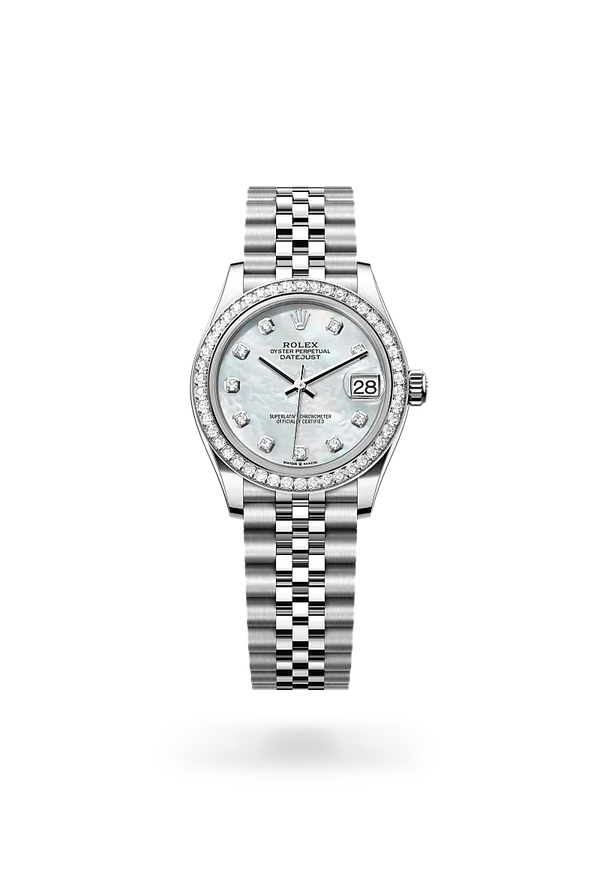  Datejust 31 with Oyster, 31 mm, Oystersteel, white gold and diamonds