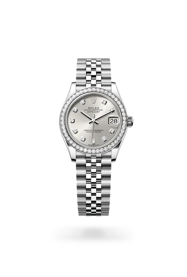  Datejust 31 with Oyster, 31 mm, Oystersteel, white gold and diamonds