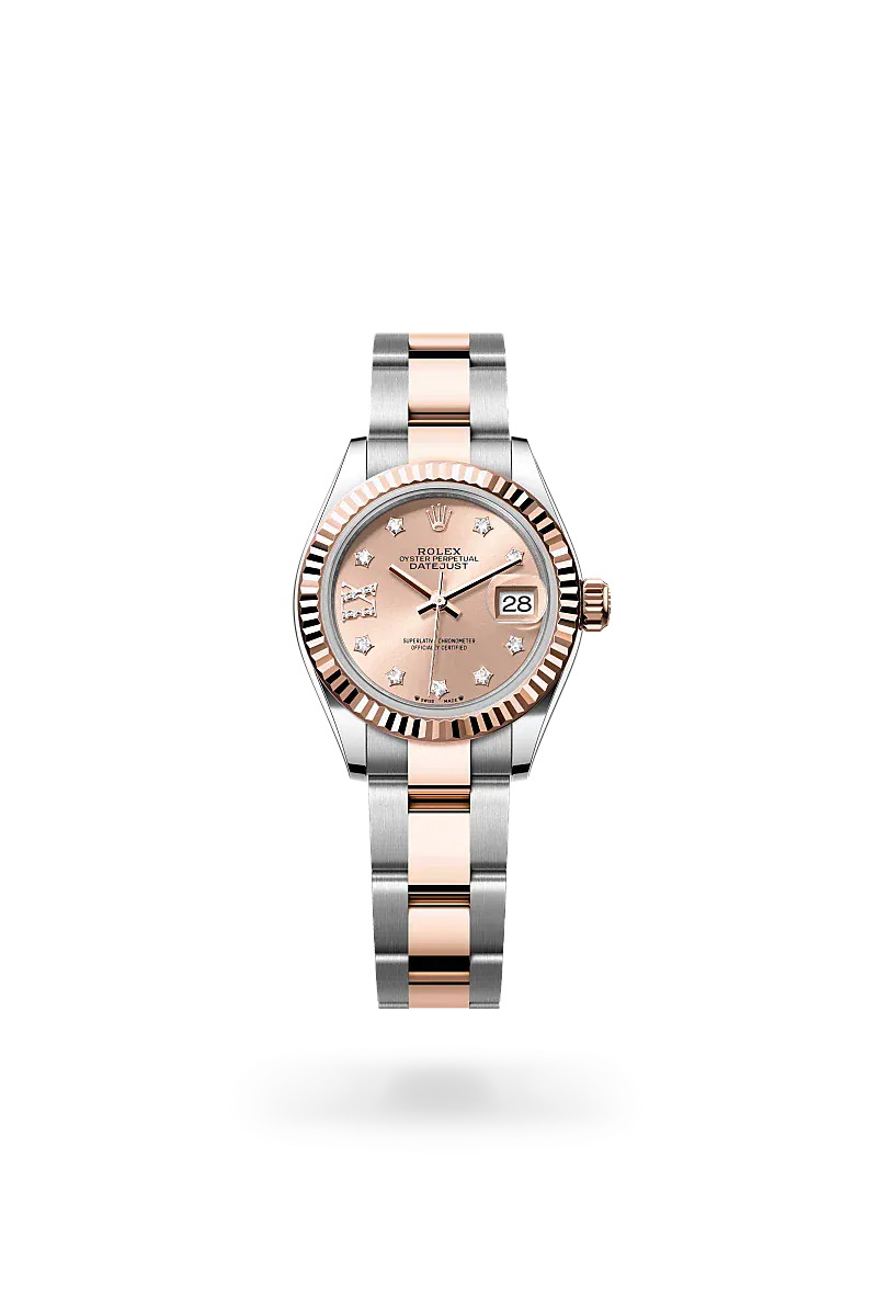  Lady-Datejust with Oyster, 28 mm, Oystersteel and Everose gold