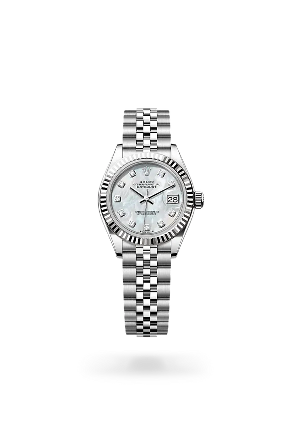 Lady-Datejust with Oyster, 28 mm, Oystersteel and white gold