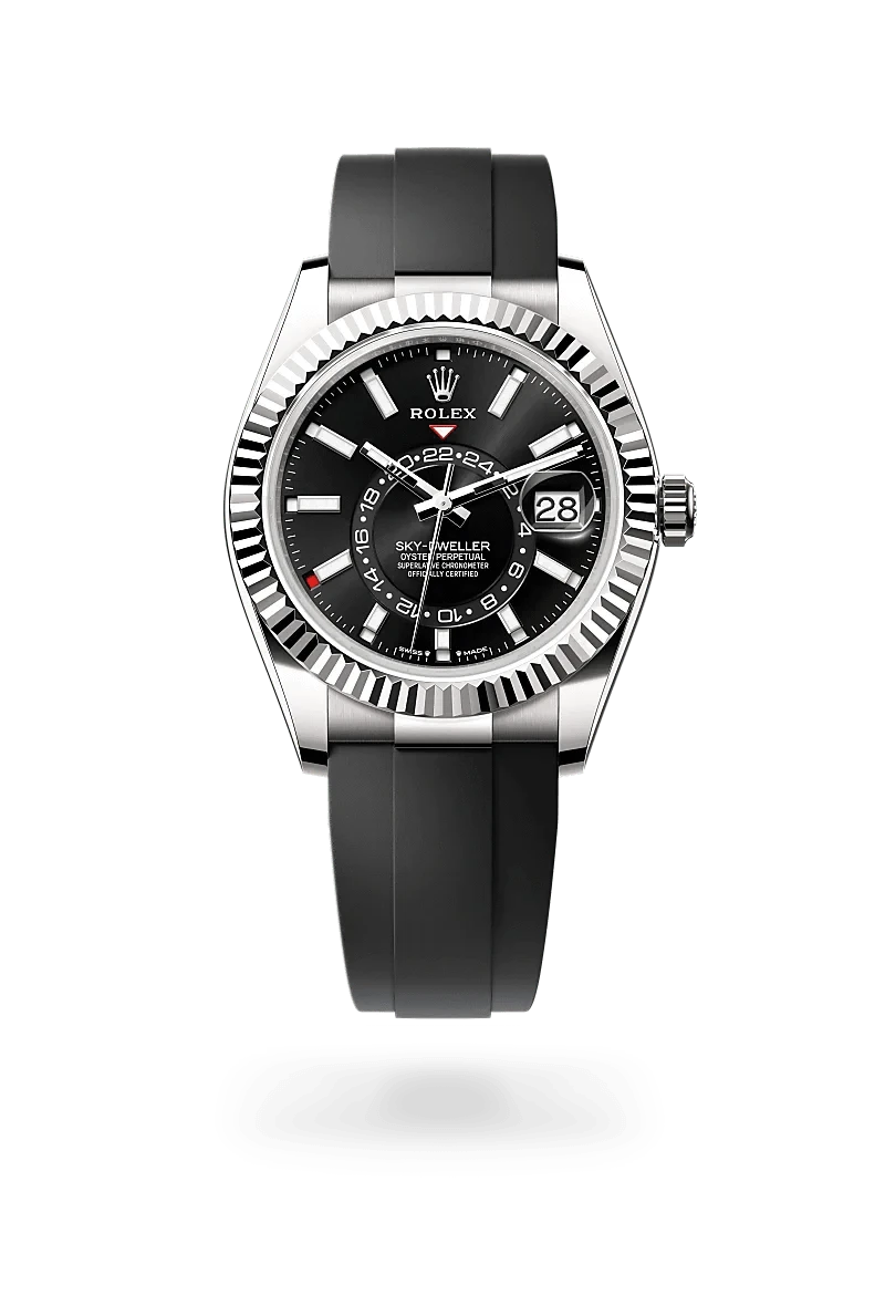 Front facing Rolex Sky-Dweller watch