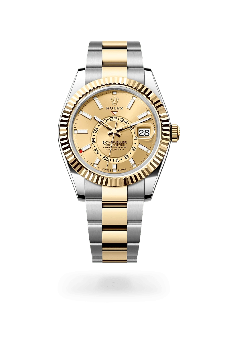 Front facing Rolex Sky-Dweller watch