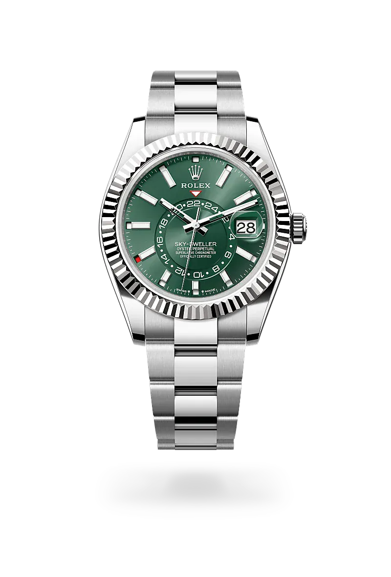  Sky-Dweller with Oyster, 42 mm, Oystersteel and white gold