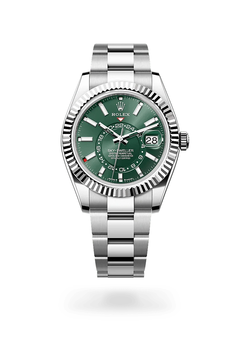 Front facing Rolex Sky-Dweller watch