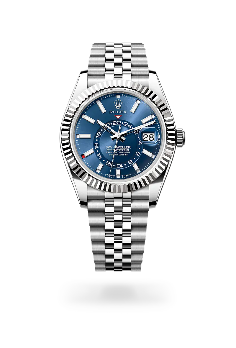 Front facing Rolex Sky-Dweller watch