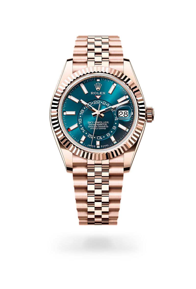 Front facing Rolex Sky-Dweller watch