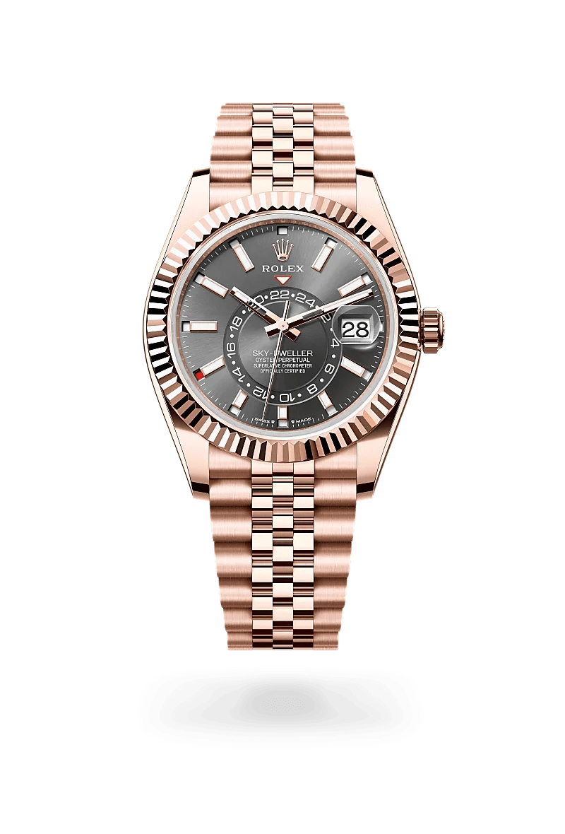 Front facing Rolex Sky-Dweller watch