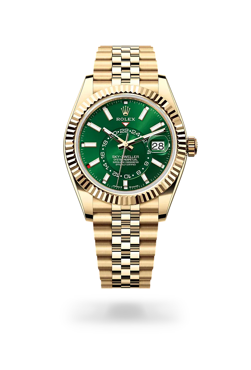 Front facing Rolex Sky-Dweller watch