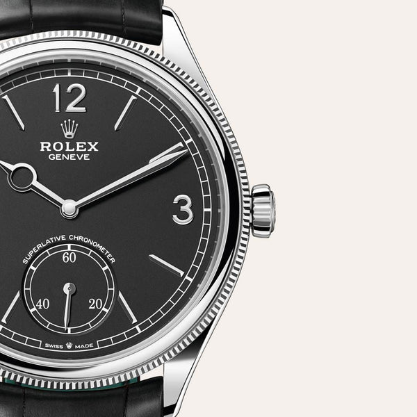 Dial closeup of a Rolex 1908 watch