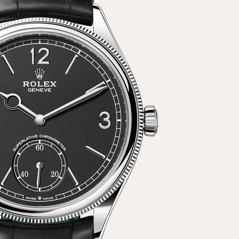 Dial closeup of a Rolex 1908 watch