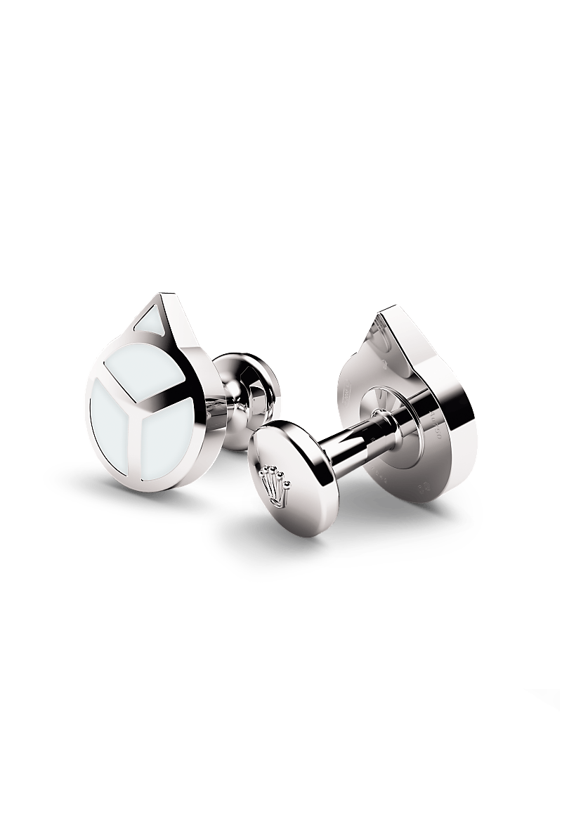  ‘Hand’ cufflinks with White gold and luminescent material
