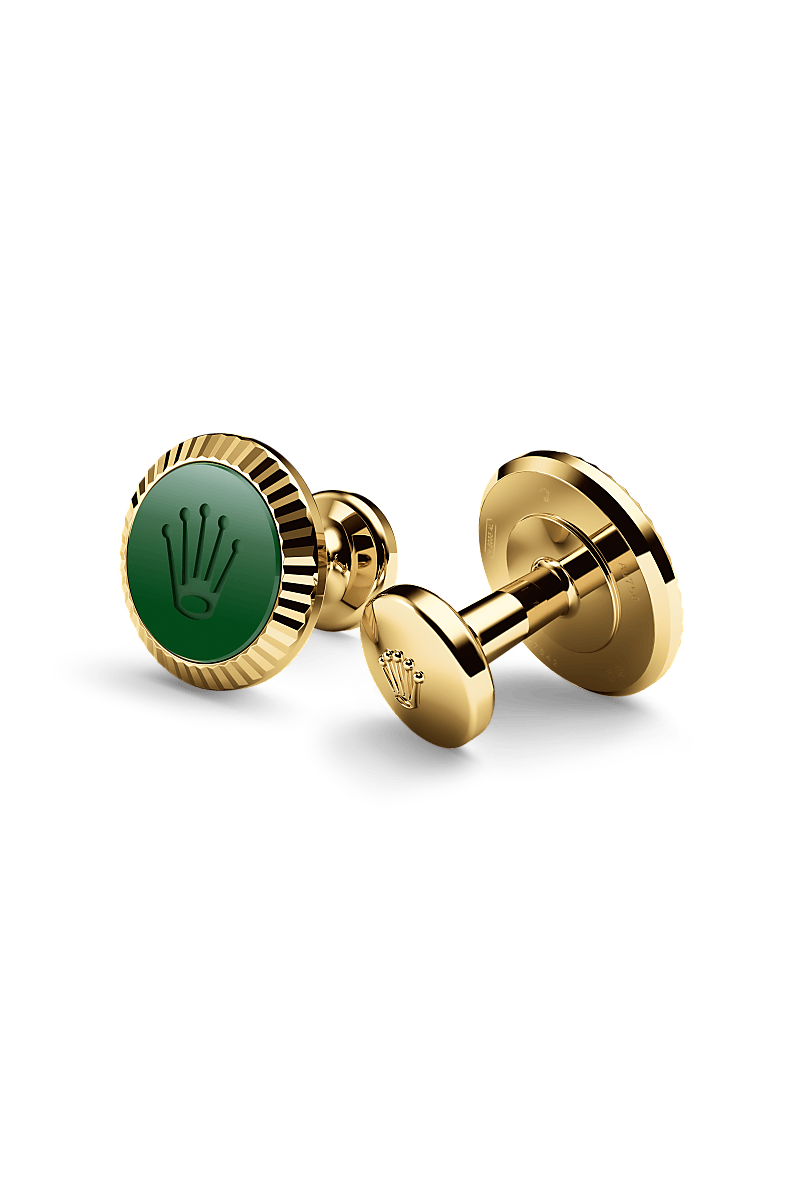  ‘Fluted’ cufflinks with Yellow gold and ceramic