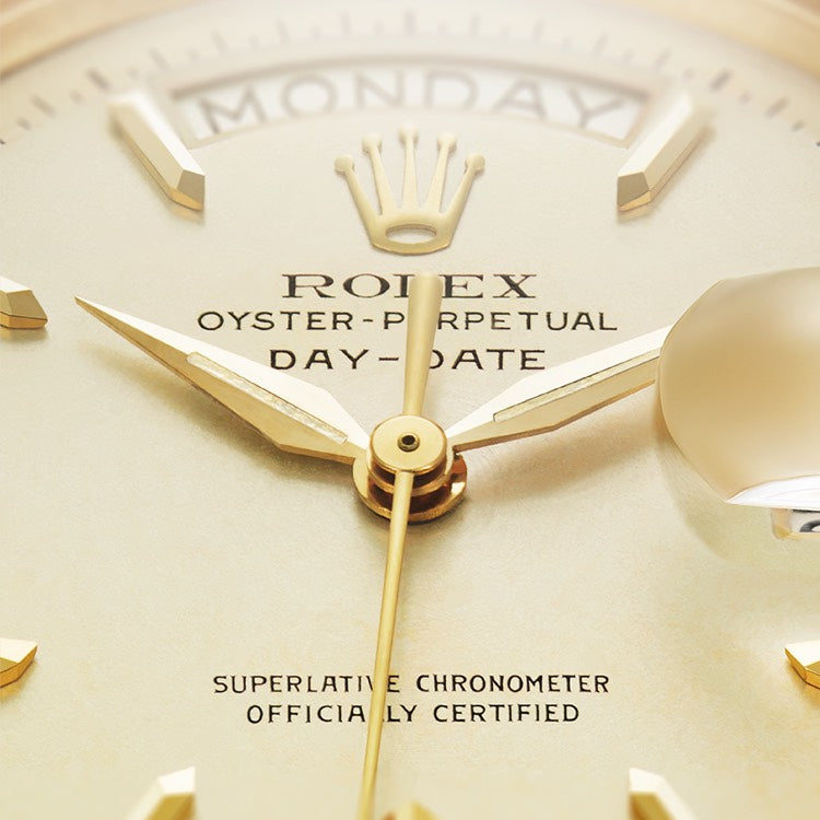 Gold dial Rolex Day-Date detail