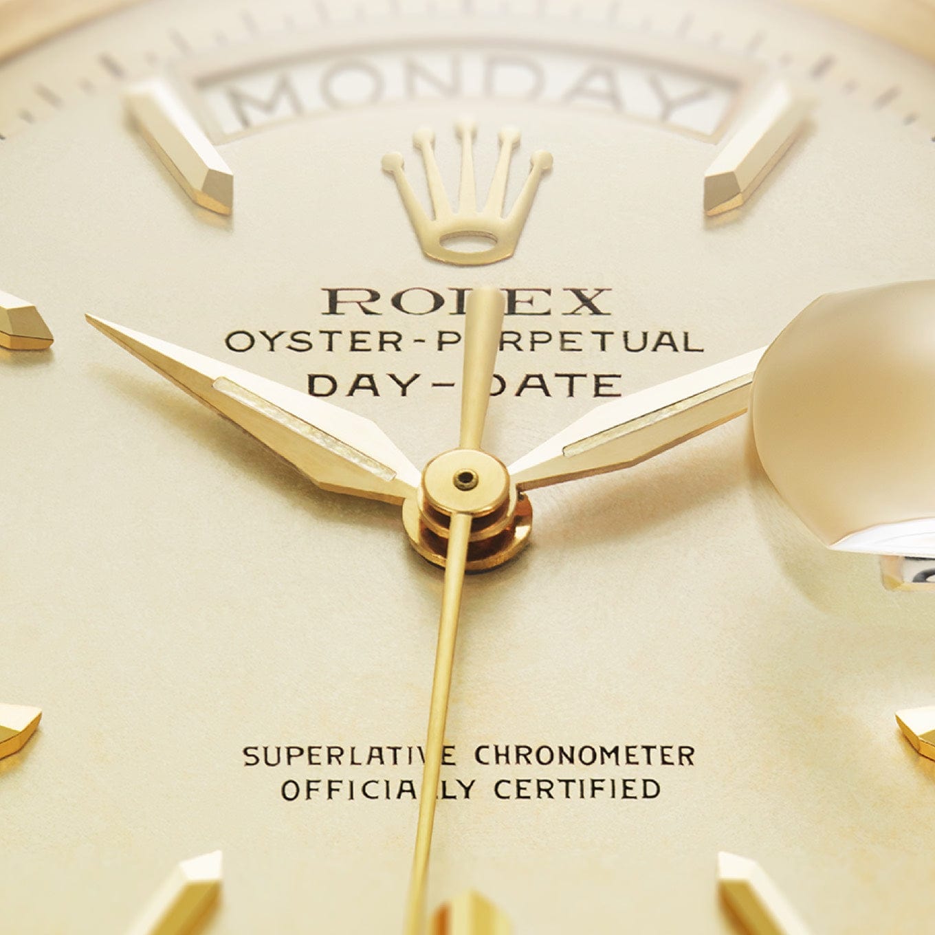 Gold dial Rolex Day-Date detail