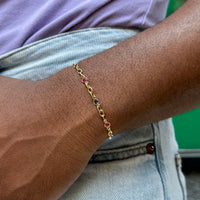 18K Yellow Gold Multi-Color Sapphire Pride Bracelet