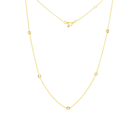18K Yellow Gold Five Diamond Station Necklace
