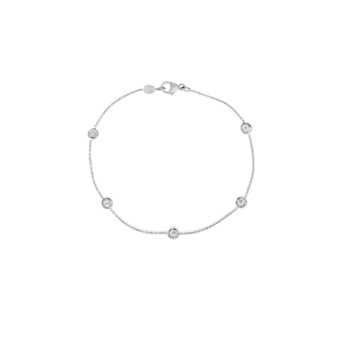 Roberto Coin 18K White Gold 5 Station Diamond Bracelet