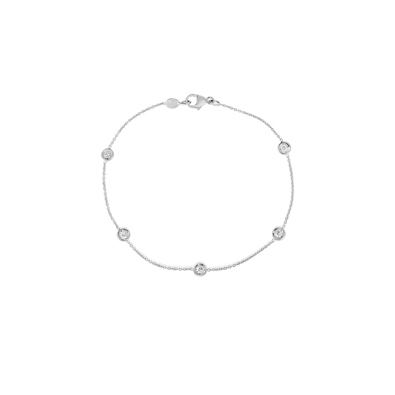 Roberto Coin 18K White Gold 5 Station Diamond Bracelet
