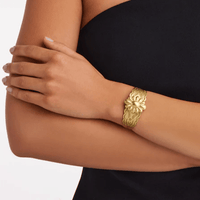 Christina Alexiou 18K Yellow Gold Native Collection Flower Cuff Bracelet