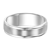 14K White Gold Engraved Wedding Band