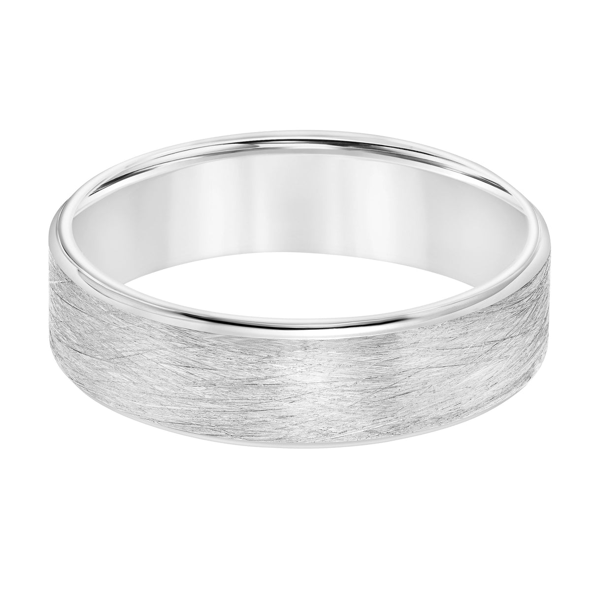14K White Gold Wire Polished Band