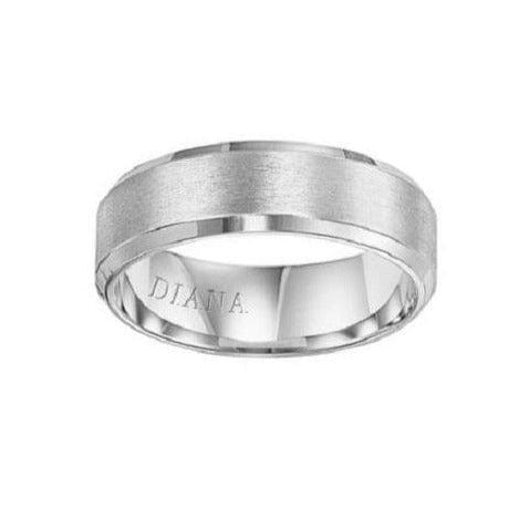 Satin Finish Center with High Polished Beveled Edge Band