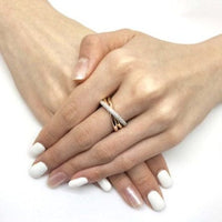 18K Tri-Color Diamond Rolling Rings