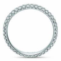 18K White Gold 3 Row Half Diamond Eternity Band