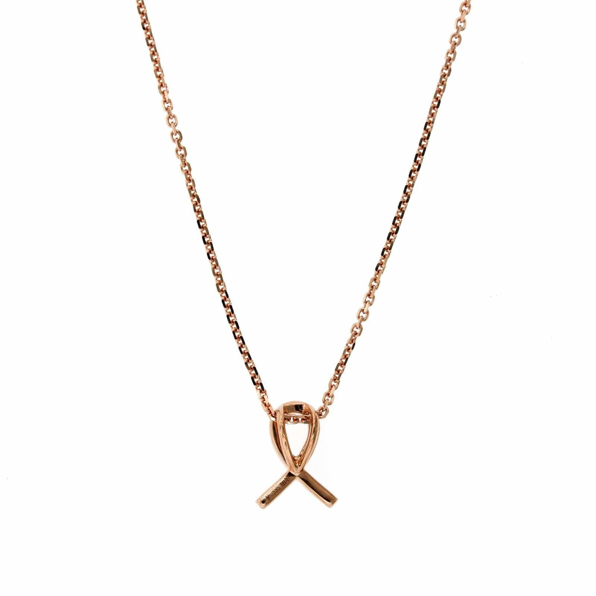 14K Rose Gold Breast Cancer Pink Sapphire Necklace