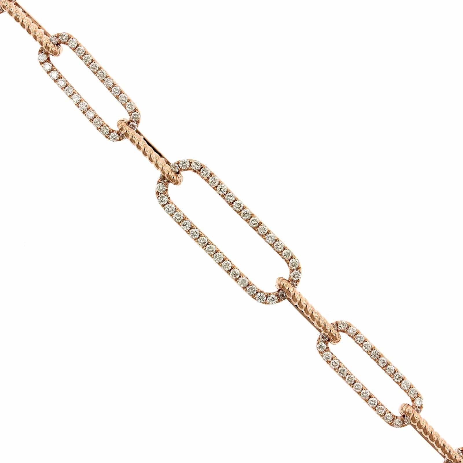 14K Rose Gold Diamond Link Bracelet