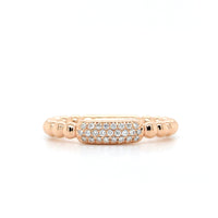 14K Rose Gold Pave Diamond Beaded Ring, Gold, Long's Jewelers