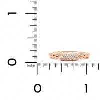 14K Rose Gold Pave Diamond Beaded Ring