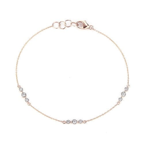 14K Rose Gold Trio Diamond Station Bracelet, 14k rose gold, Long's Jewelers